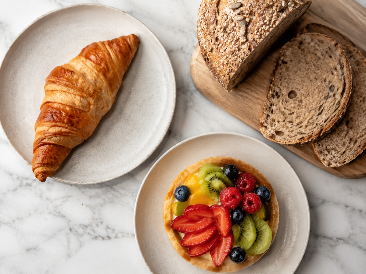Food plating example showing a styled bakery display in a Singapore café setting