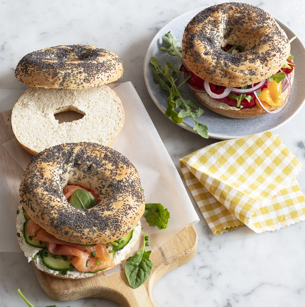 Bagel sandwiches with varied fillings illustrating personalisation in foodservice