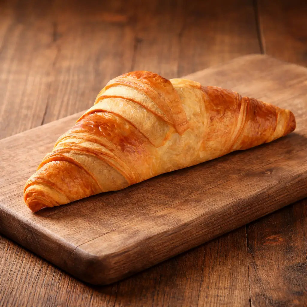 Flaky croissants arranged on a tray for making a homemade cruffin