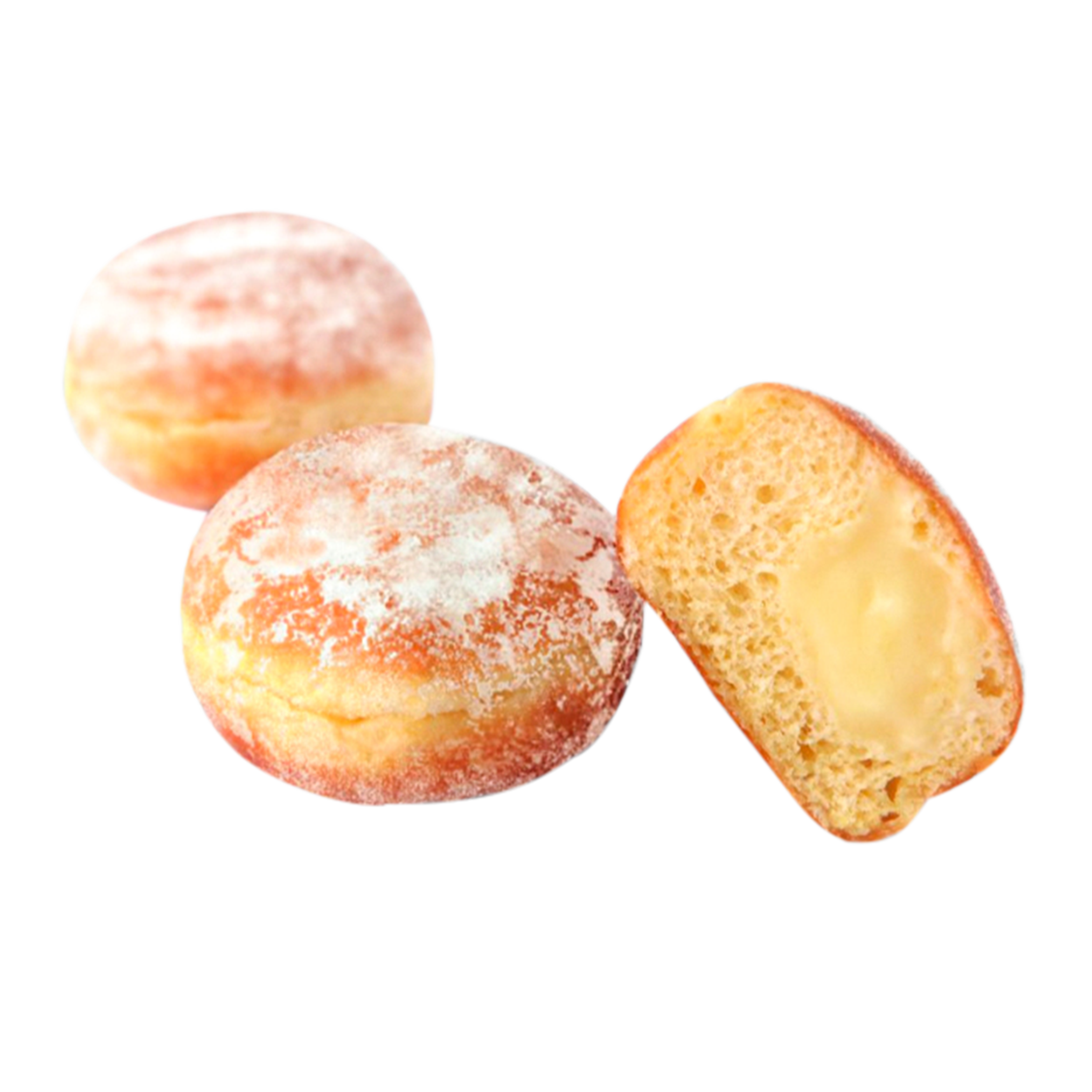 Délifrance Mini Beignet Crème 25g custard-filled doughnut with sugar topping, ready-to-use frozen pastry