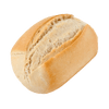 A single Délifrance Classic Hard Roll, showcasing its golden-brown crust and round shape, isolated on a black background