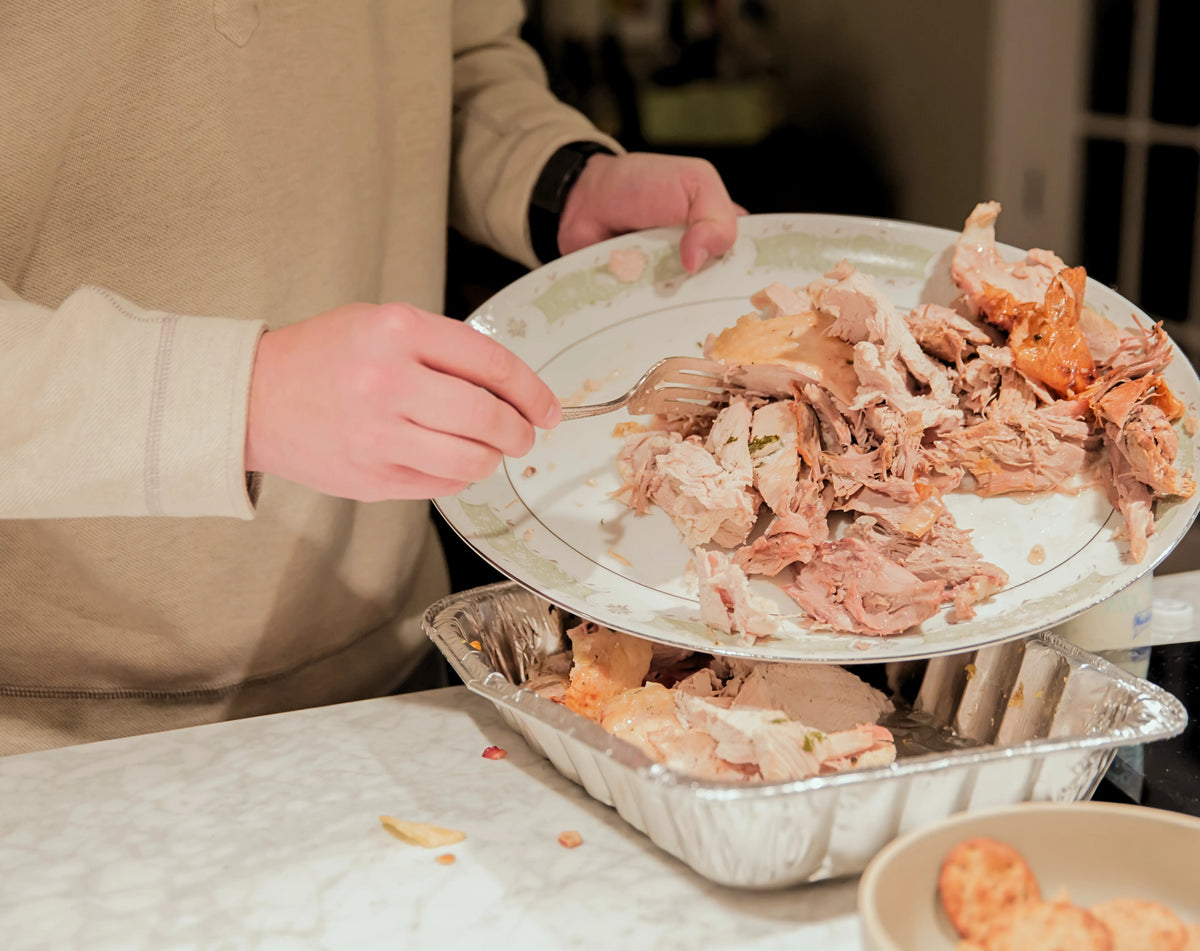 Leftover turkey recipes ingredients ready for croissant filling
