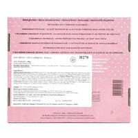 A detailed view of the Délifrance Mini Macarons box, showing ingredients, allergen information, and preparation guidelines in both English and French. Gluten-free and Halal